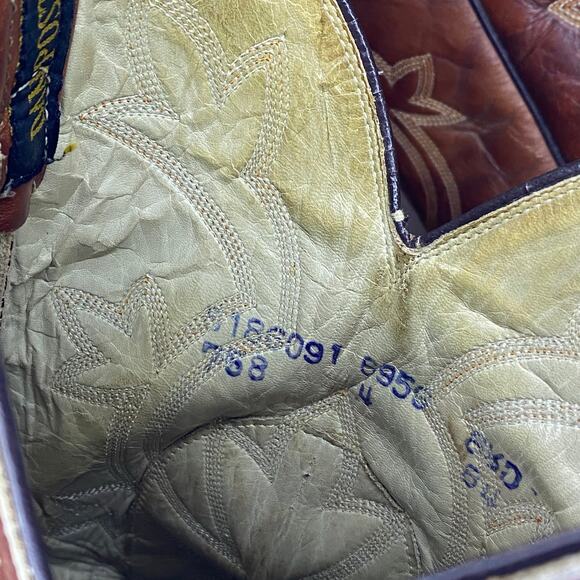 Vintage Dan Post Milwaukee Brown Leather Cowboy Western Boots Mens Size 8.5 D - Picture 7 of 7